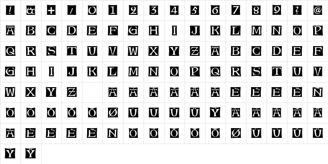 Alte Caps Regular Character Map