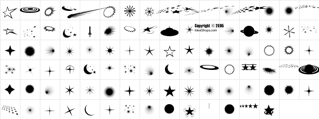 FontCo Flares Regular Character Map