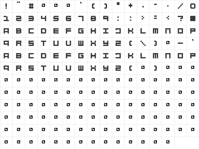 FD Spank Medium Character Map