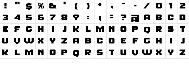 Fear Factor Black Regular Character Map