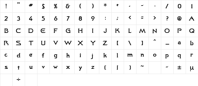 Federation Regular Character Map