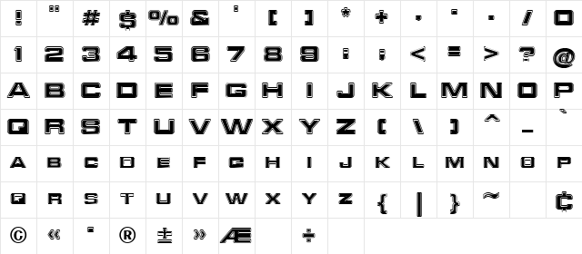 Federation Regular Character Map