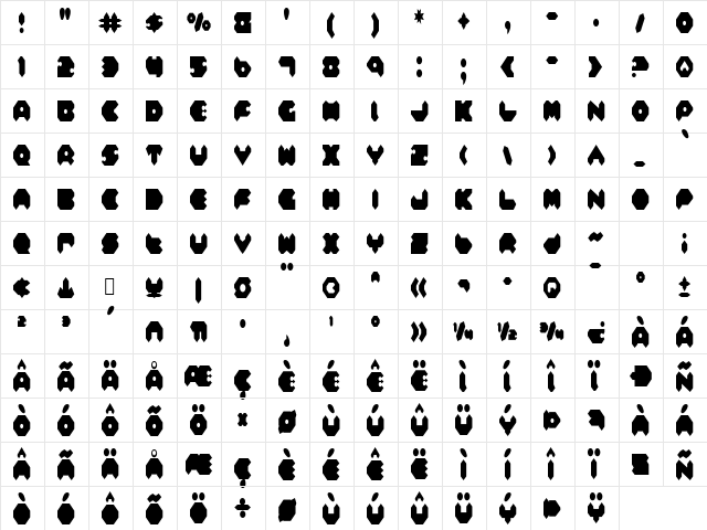 Feldercarb Condensed Condensed Character Map