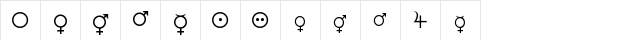 Female and Male Symbols Regular Character Map Female and Male Symbols Regular Character Map