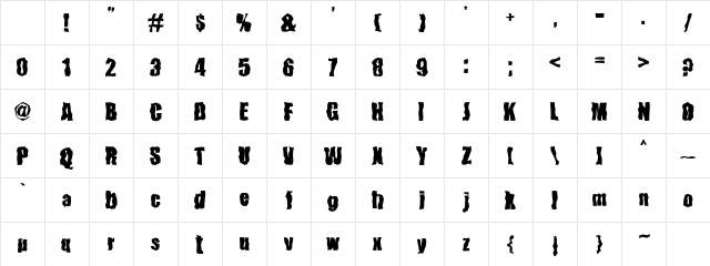 Fender Bender Regular Character Map Fender Bender Regular Character Map