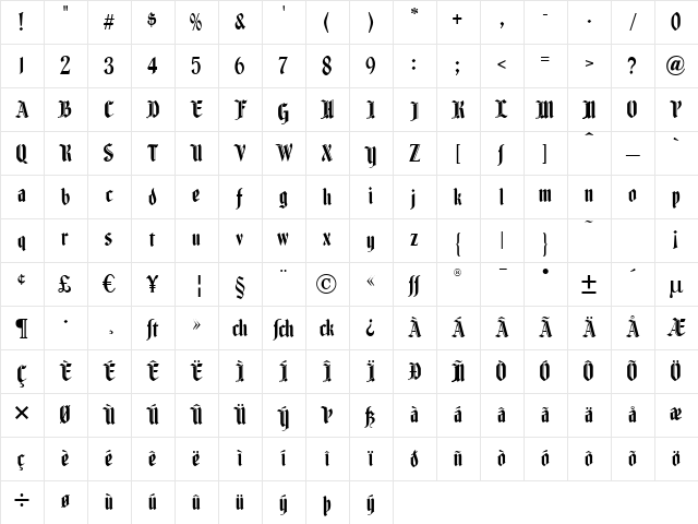 Fenwick Woodtype Regular Character Map Fenwick Woodtype Regular Character Map