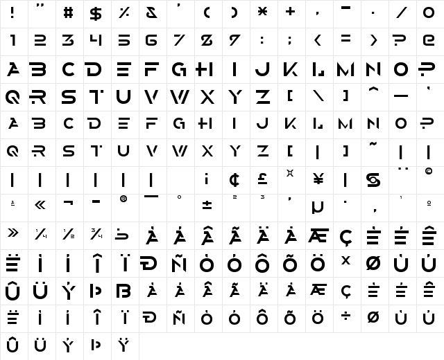 Alternity Normal Character Map