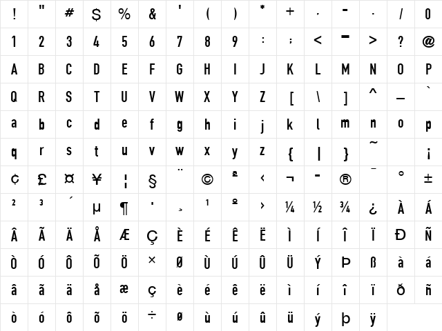 FetteEngschrift Regular Character Map FetteEngschrift Regular Character Map