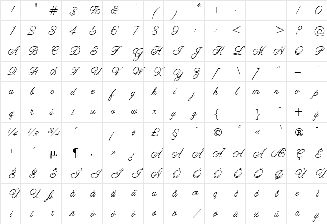 Altitude Regular Character Map
