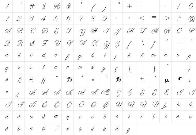 Altitude Regular Character Map