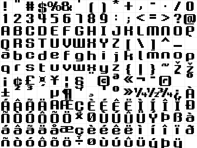 FFF Family Extended Regular Character Map FFF Family Extended Regular Character Map