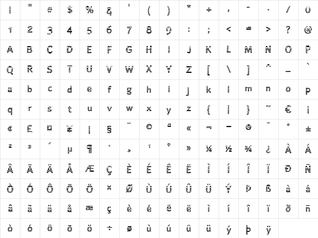 Alum Free Promotional Regular Character Map
