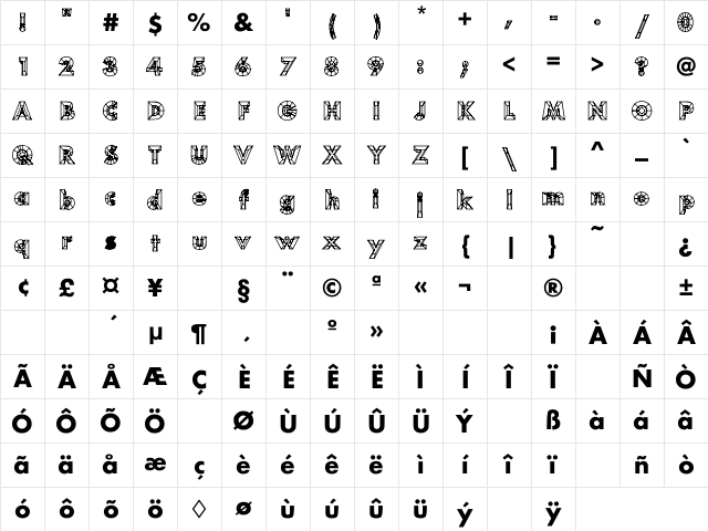 Heythere Regular Character Map Heythere Regular Character Map