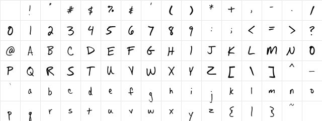Fh_Allisa Regular Character Map Fh_Allisa Regular Character Map