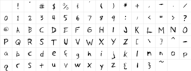 Fh_Faith Regular Character Map Fh_Faith Regular Character Map