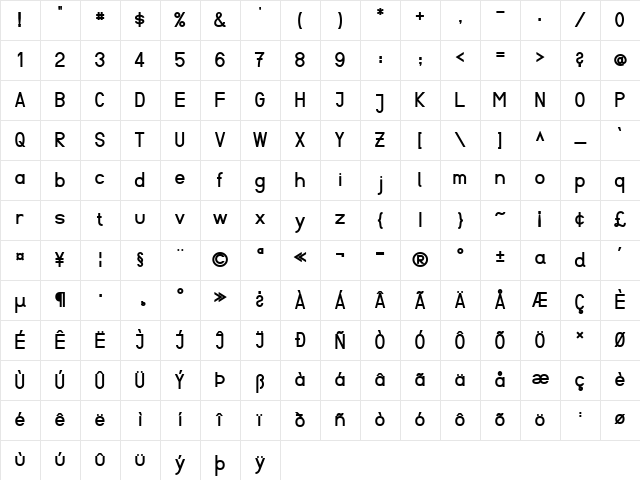 Fibel Sued Bold Character Map