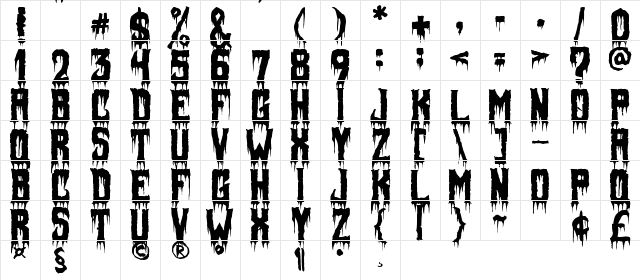Fiendish Regular Character Map Fiendish Regular Character Map