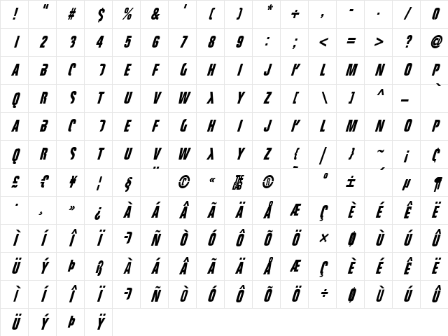 FightThis Regular Character Map