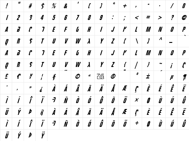 FightThis Regular Character Map