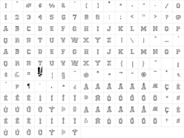 Fine College Regular Character Map Fine College Regular Character Map