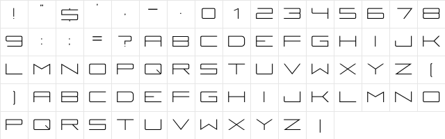 Fireye GF Lite Character Map