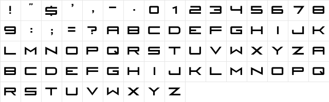 Fireye GF 3 Headline Condensed Character Map