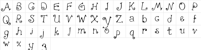 First Crush Regular Character Map