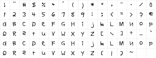 FirstGrader-Normal Character Map FirstGrader-Normal Character Map