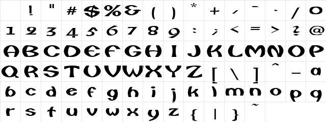 FishermanExtended Regular Character Map