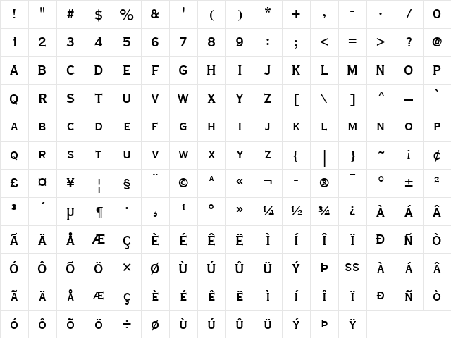 Copperplate LT 30bc Regular Character Map