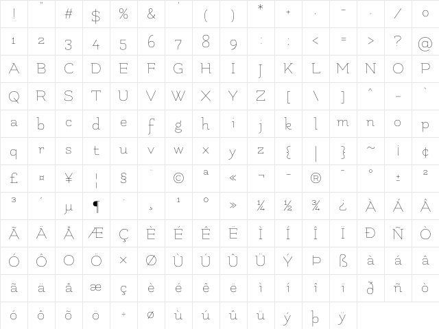 Flamenco Light Character Map