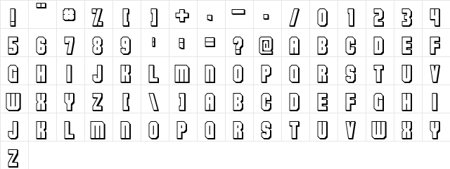 Flashback version 3 Regular Character Map Flashback version 3 Regular Character Map