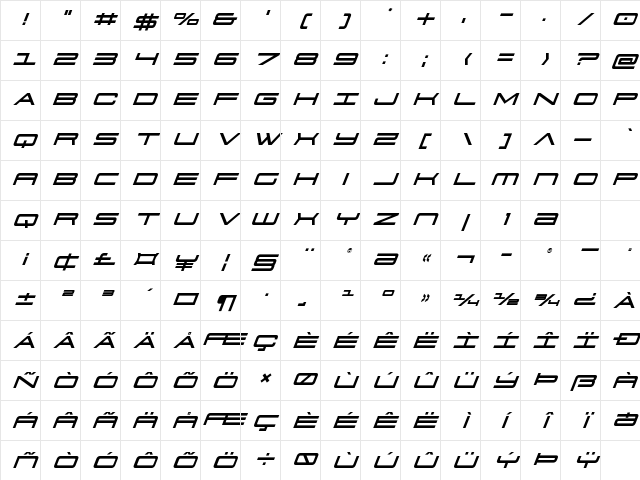 911 Porscha Title Italic Italic Character Map