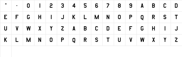 AmarilloUSAF Regular Character Map