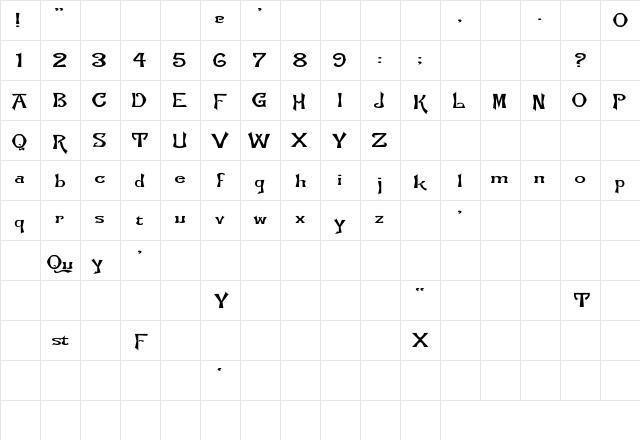 Flemish-Normal Ex Regular Character Map