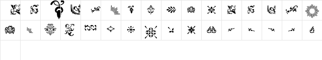 Fleurons Regular Character Map