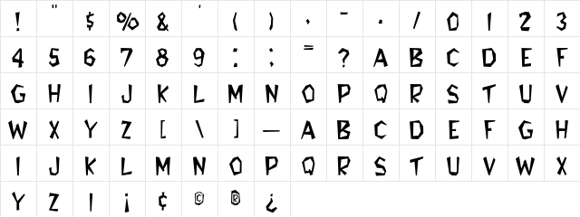 Flintstone Regular Character Map