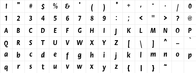 FloraCnd-Bold Regular Character Map