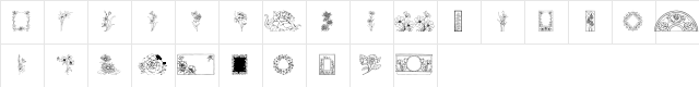 Floral Design Regular Character Map