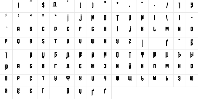AmazDooMLeft2 Regular Character Map AmazDooMLeft2 Regular Character Map