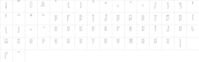 AmazDooMLeftOutline Regular Character Map AmazDooMLeftOutline Regular Character Map