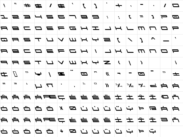 911 Porscha Leftalic Leftalic Character Map