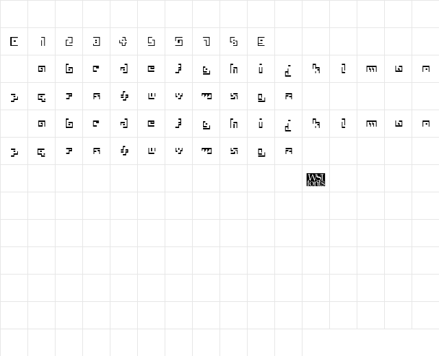 AMazingThin Regular Character Map