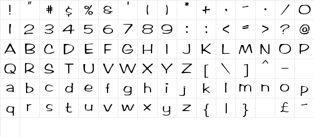 Amazona Regular Character Map