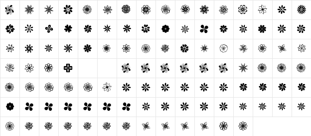 Flowery Regular Character Map