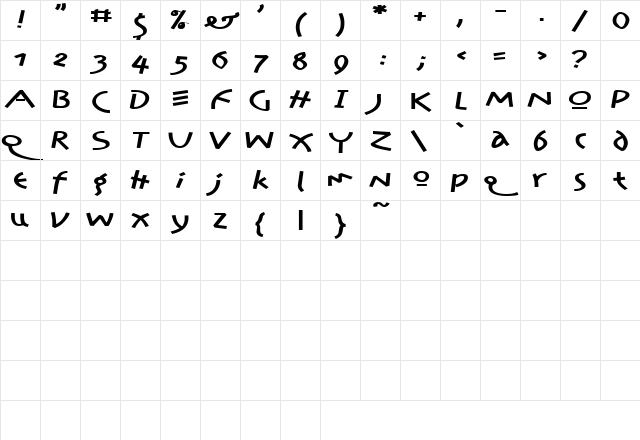 AmazonExtended Regular Character Map