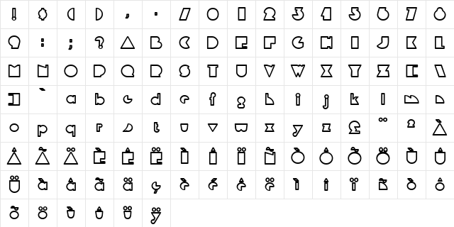 Flying Lines Bold Character Map