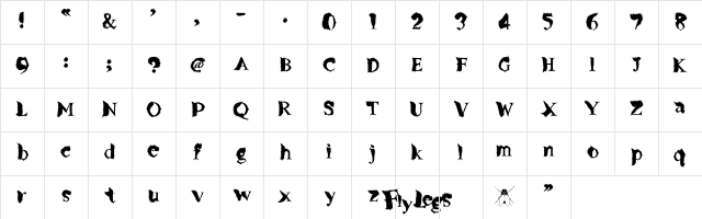 FlyLegs Regular Character Map
