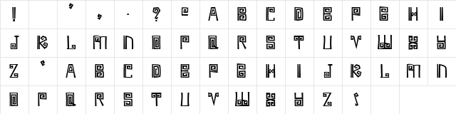 Ambages Regular Character Map