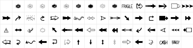 Follow The Arrow Regular Character Map Follow The Arrow Regular Character Map